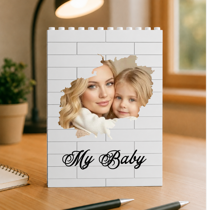Custom Photo Daddy And Me Building Brick Blocks Gift For Family