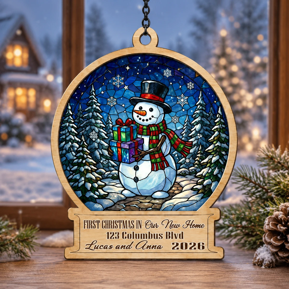 First Christmas In Our New Home - Personalized Suncatcher Ornament