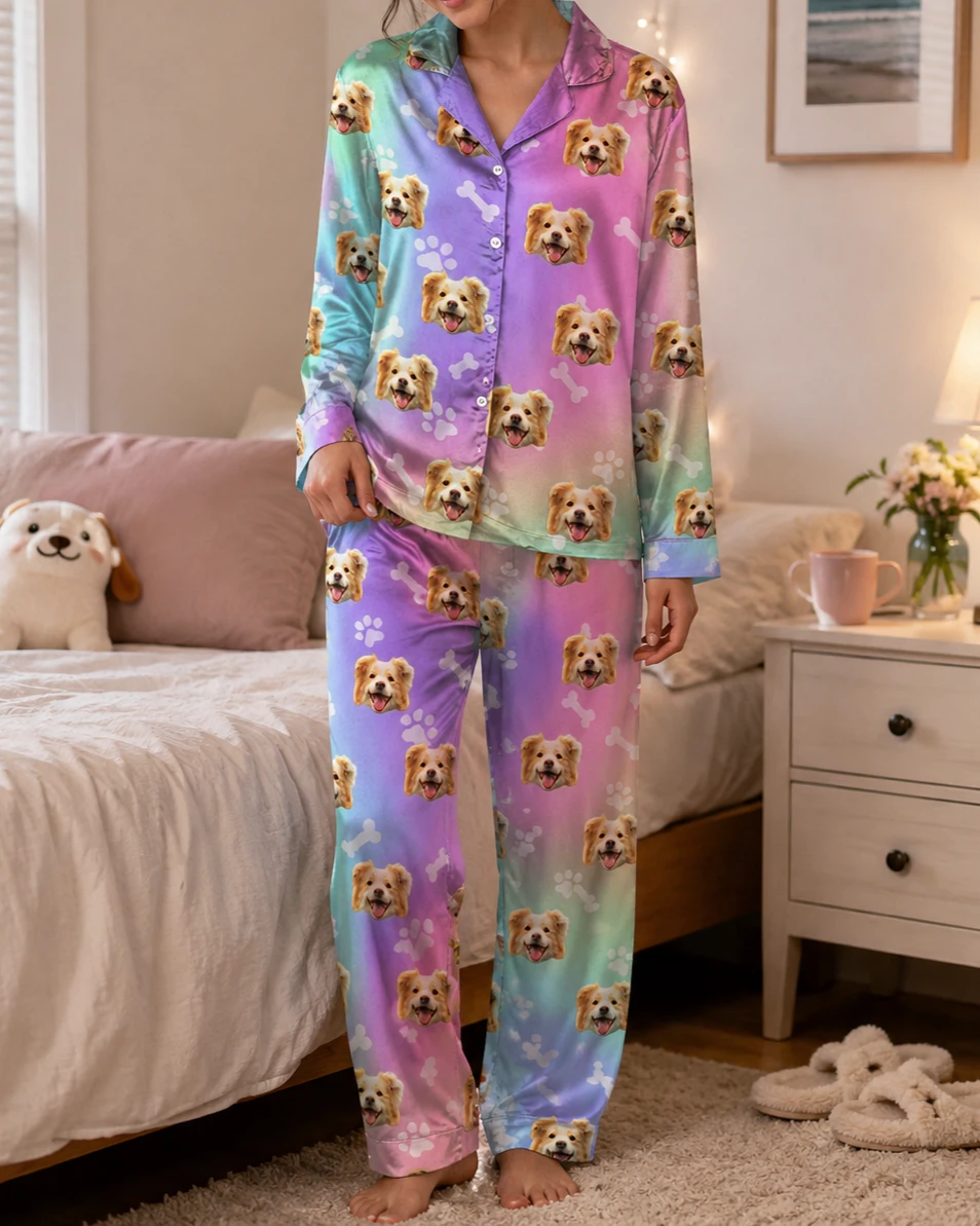 Custom Dog Cat Photo Pajamas – Personalized Pet Picture Pajama Set