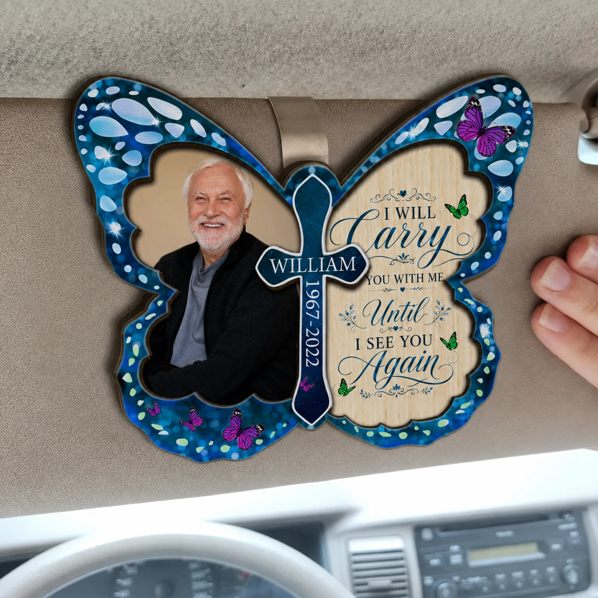 Custom Photo I'M Always With You Memorial - Personalized Custom Shaped Car Visor Clip