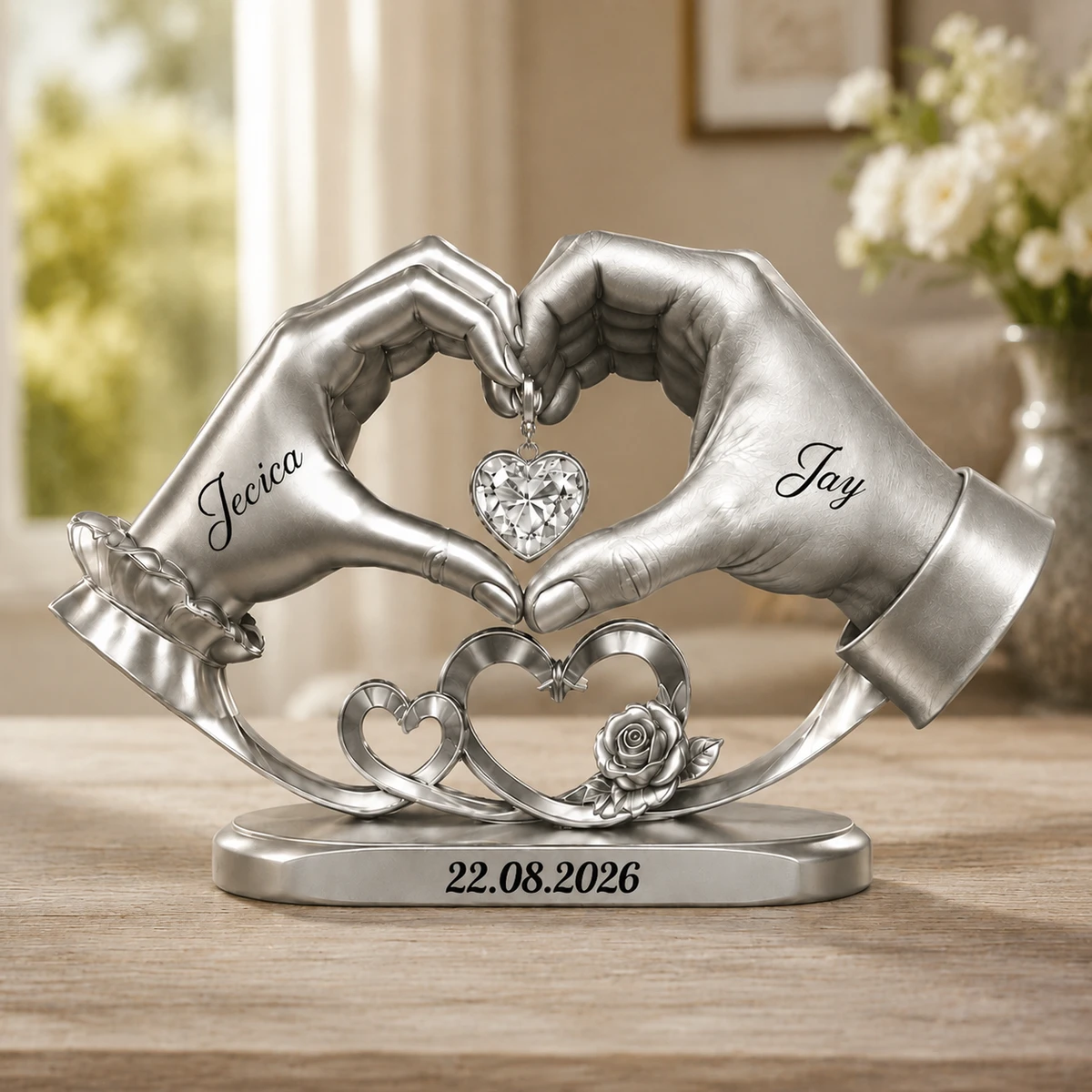 Anniversary Wedding Gifts For Couples - 3d Inflated Effect Printed, Personalized Custom Shaped Acrylic Plaque