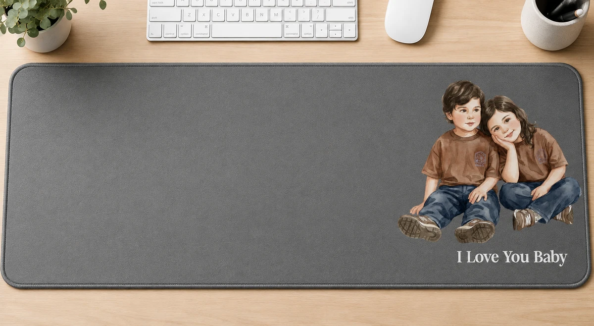 Personalized Leather Desk Mat – Custom Office Desk Pad, Mouse Pad & Workspace Mat