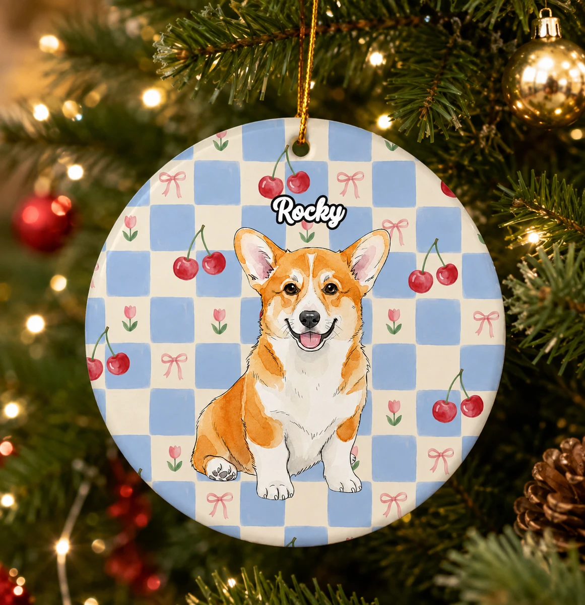 Custom Pet Portrait Watercolor Ornament Gift For Pet Lovers, Pet Loss Gifts - Personalized Ornament