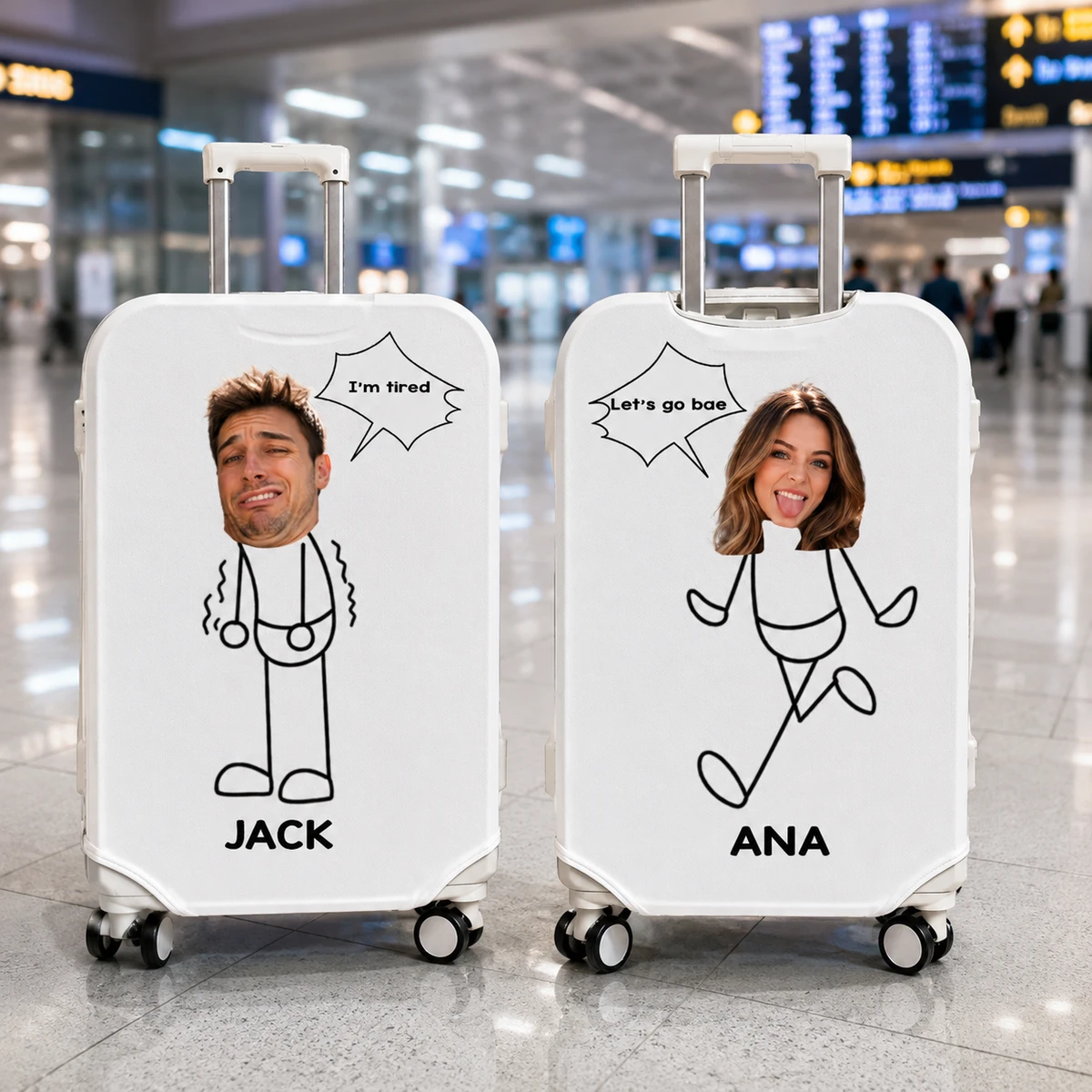 Custom Funny Photo For Friends Family Vacation Traveling - Personalized Photo Luggage Cover