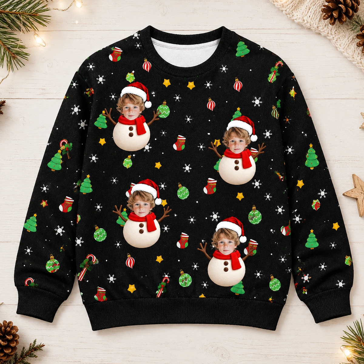 Custom Kids Face Ugly Christmas Sweater - Choose Character Personalized Sweater