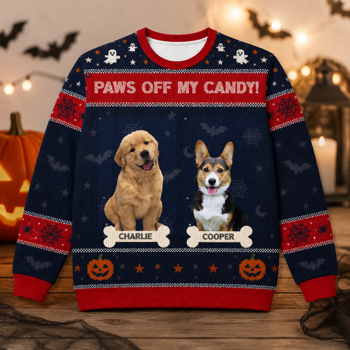 Personalized Pet Halloween Sweatshirt Custom Dog Cat Photo And Name