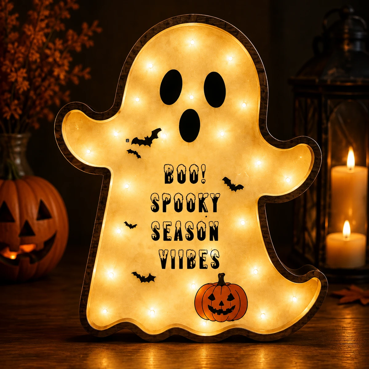 Personalized "Spooky Season Vibes" Ghost Led Acrylic Night Light