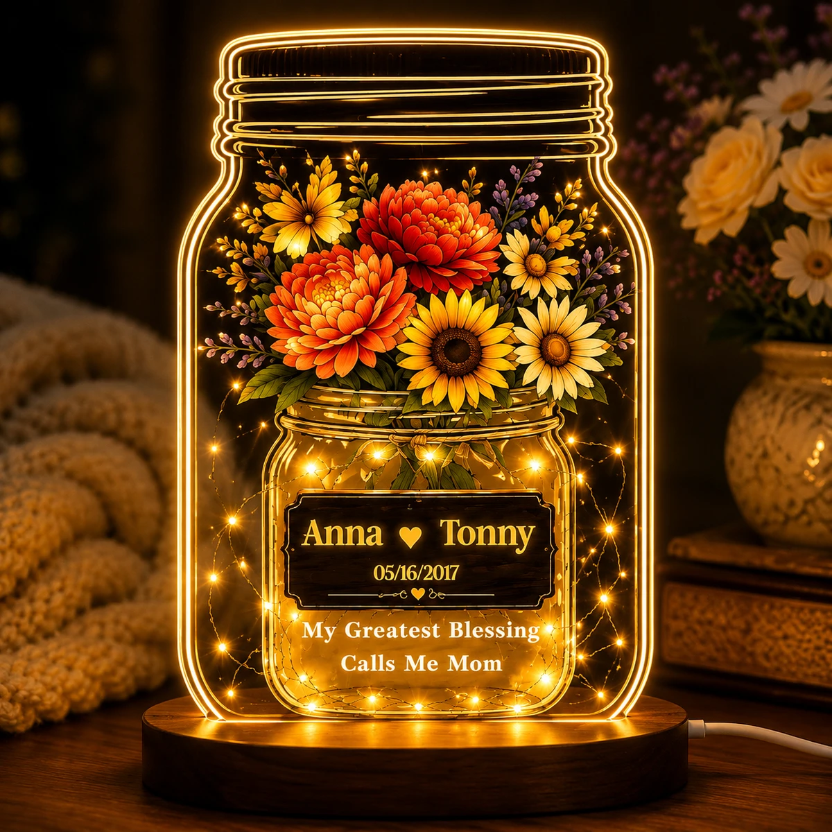 Personalized "You Are My Universe" Globe Led Acrylic Night Light