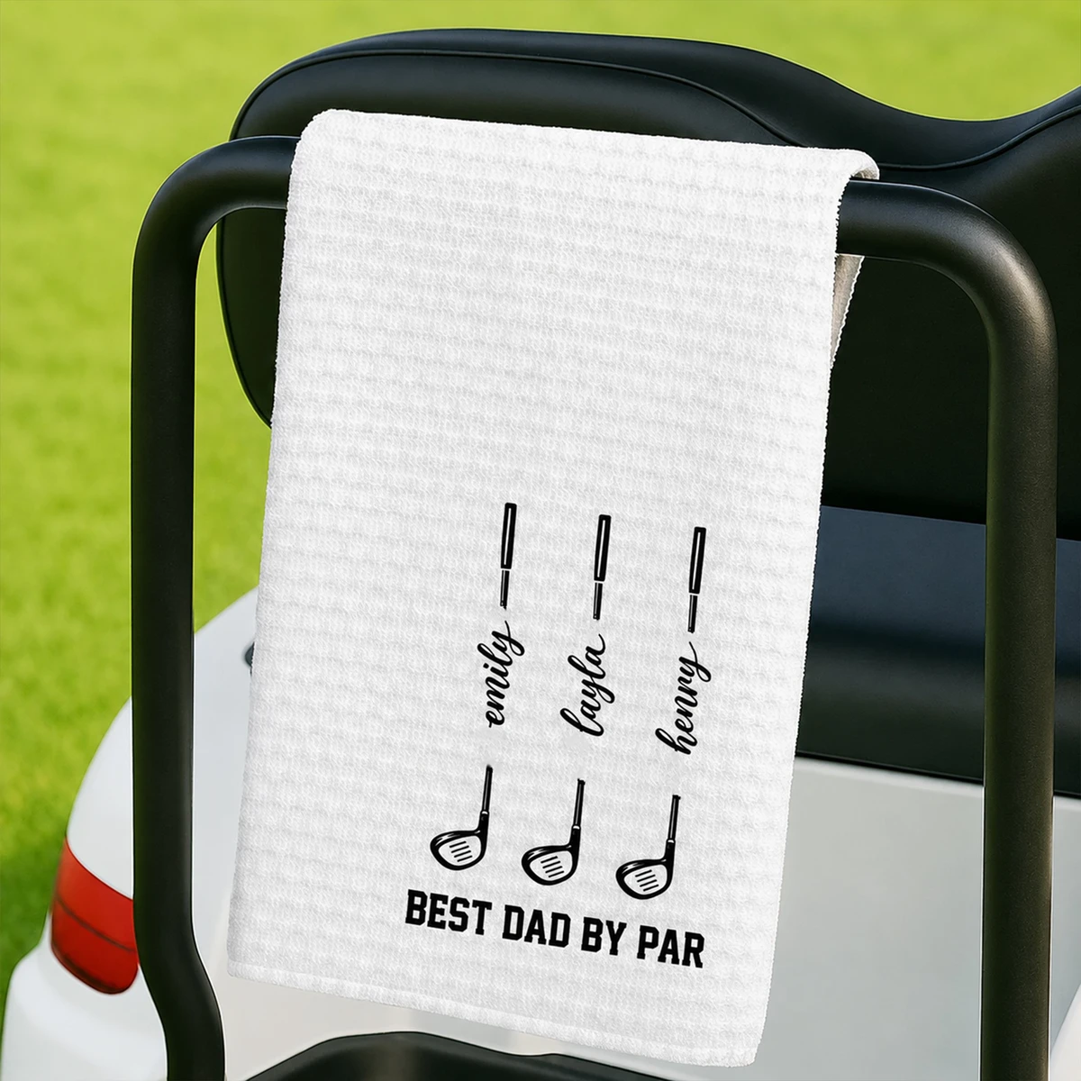 Best Dad By Par Golf Clubs - Personalized Golf Towel