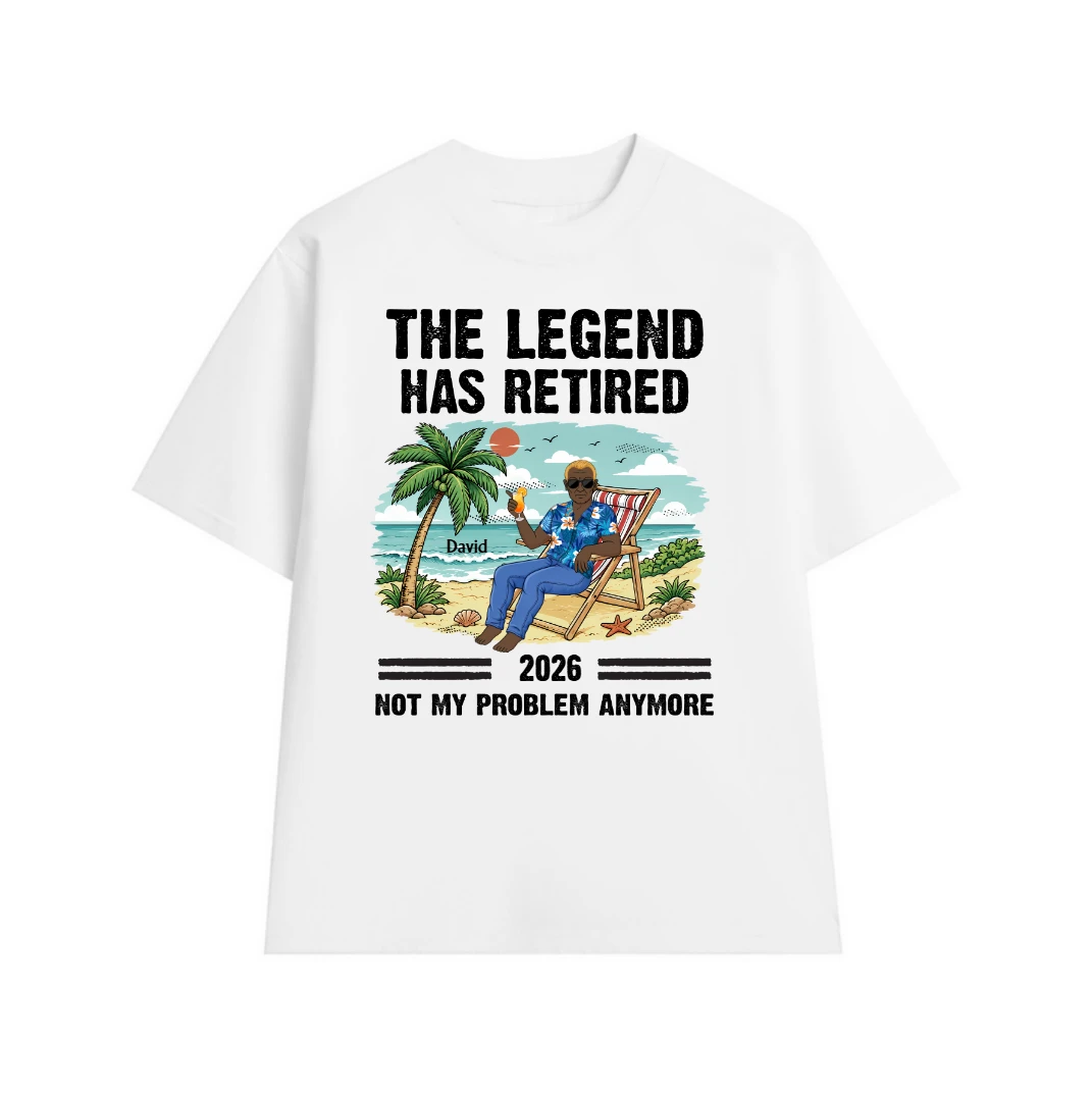 The Legend Has Retired Vintage - Retirement Gift For Beach Lovers, Dad, Mom, Grandpa, Grandma - Family Personalized Unisex T-Shirt, Sweatshirt