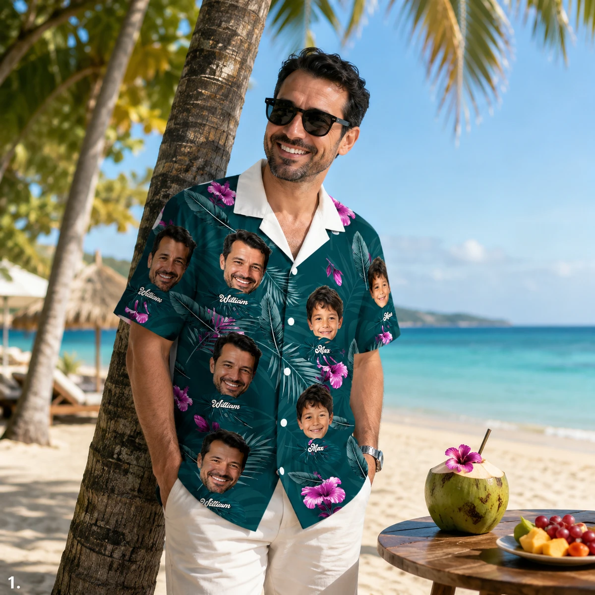 Personalized Father'S Day Gift For Dog Dad, Upload Photo Dog And Face Hawaiian Shirt