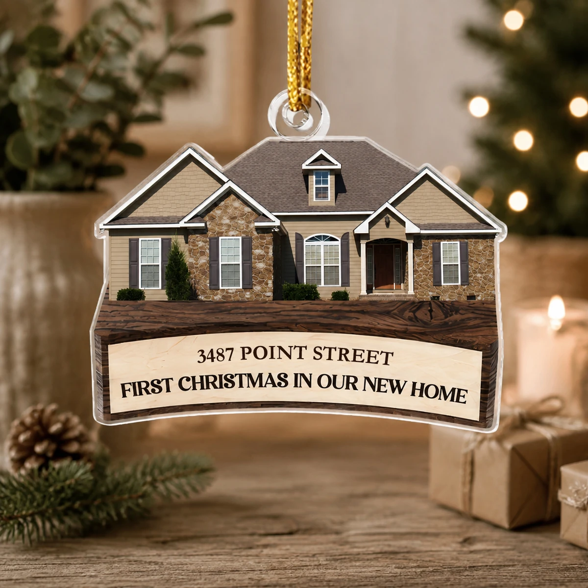 First Christmas In Our New Home Ornament - Personalized Acrylic Photo Ornament