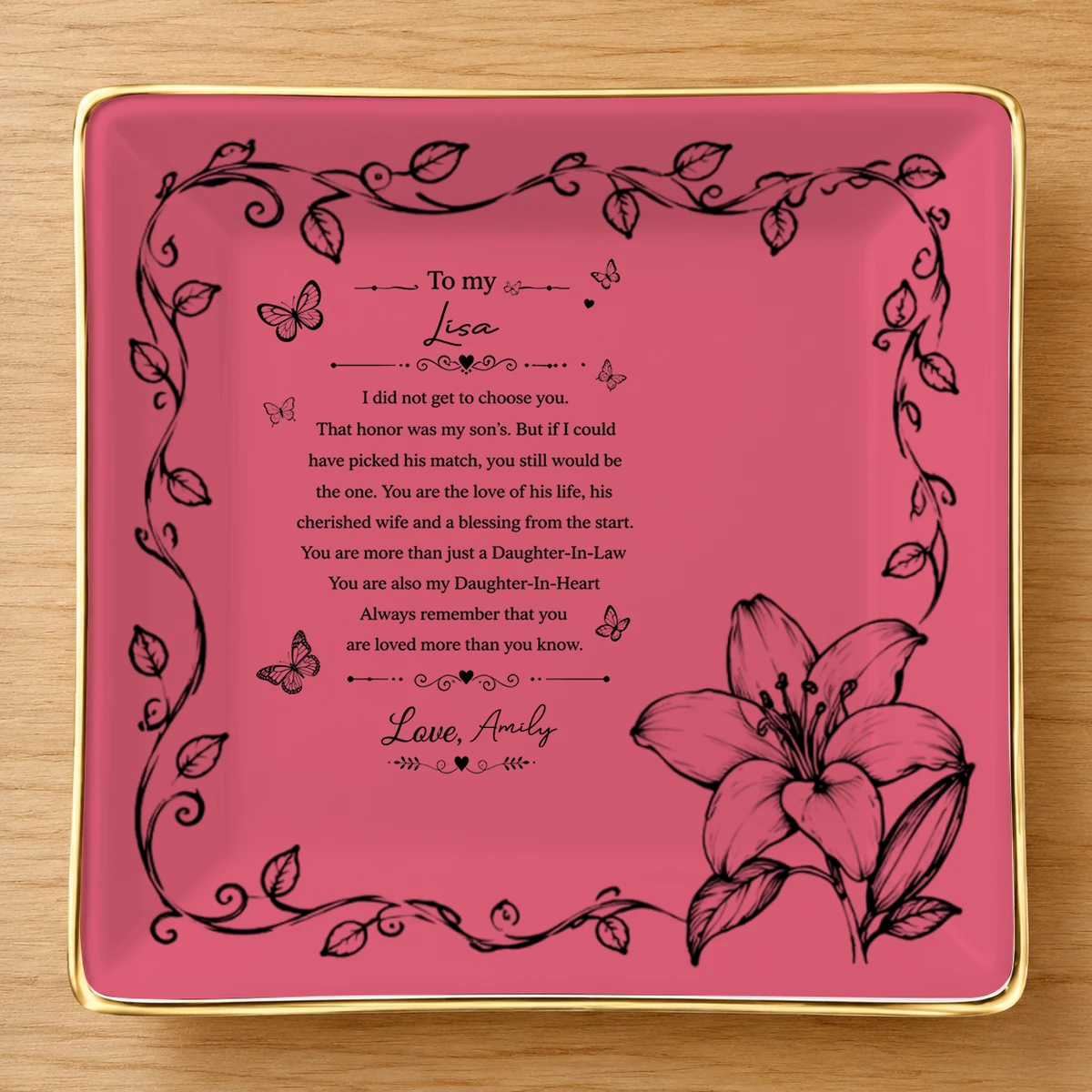 Daughter-In-Law You Are Also My Daughter-In-Heart - Personalized Ring Dish