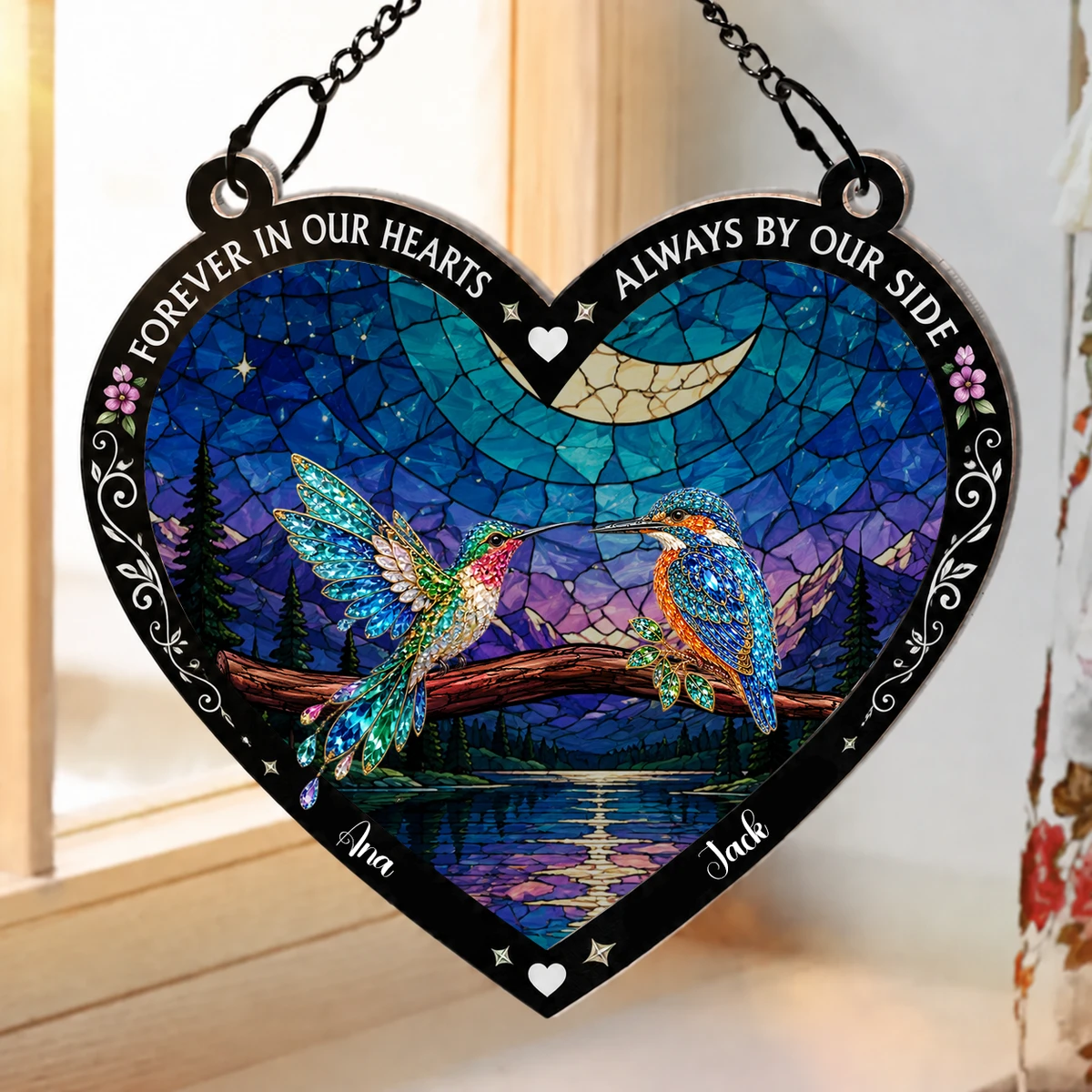 Those We Love Don'T Go Away Memorial - Personalized Window Hanging Suncatcher Ornament