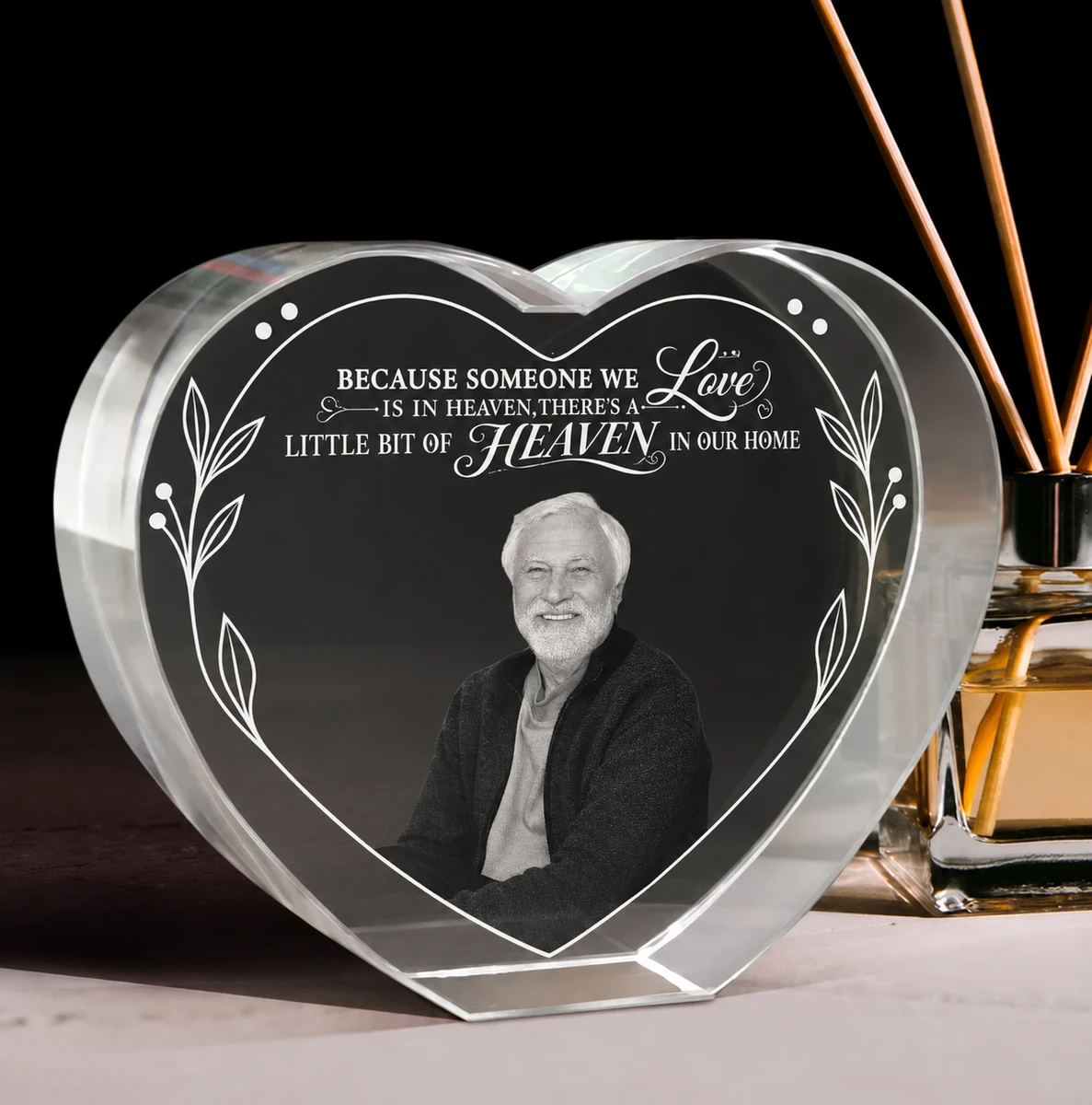 Custom Photo I'M Always With You - Personalized Crystal Heart