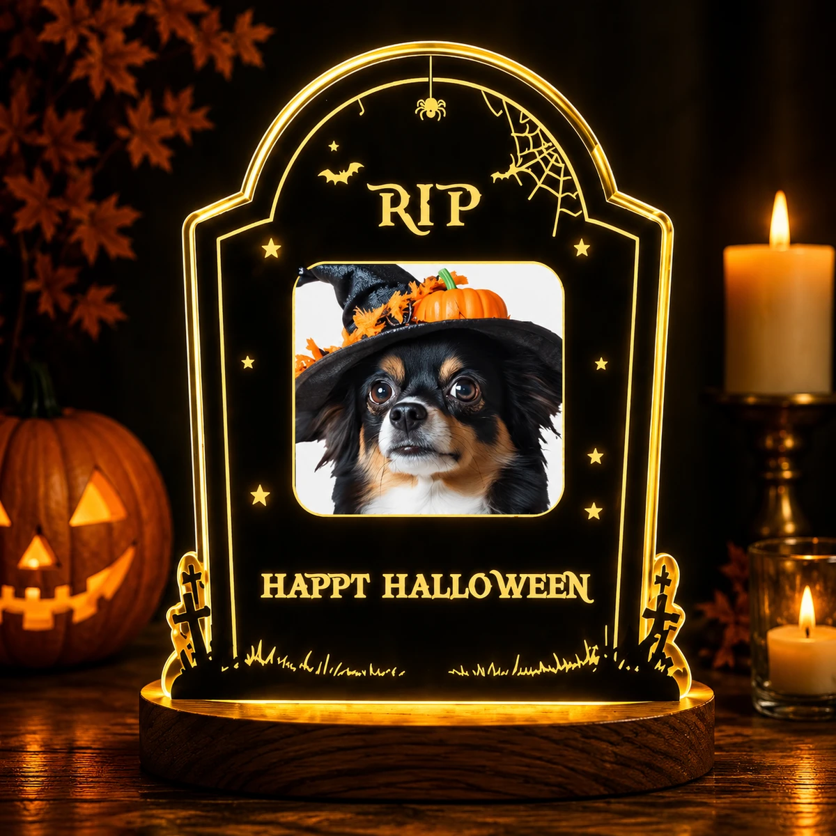 Personalized "Tombstone" Pet Photo Halloween Led Night Light