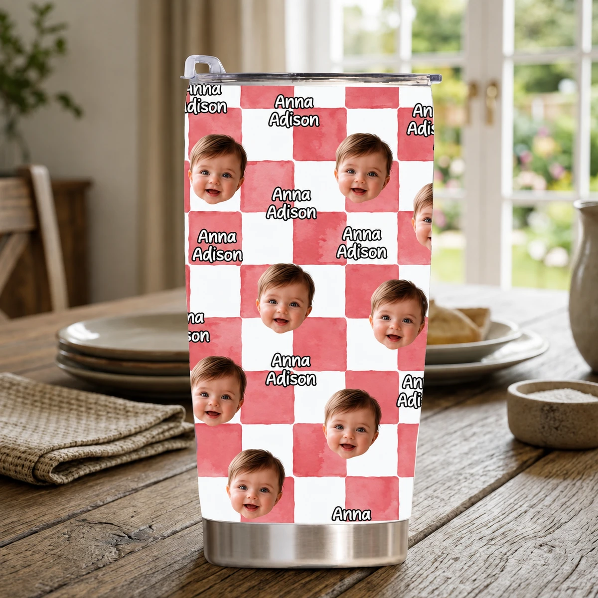 Personalized Baby Face Tumbler– Custom Photo Tumbler For Dad & Mom, Gift For Parents