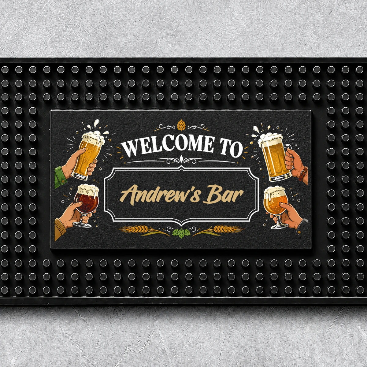 Good Friends Good Drinks Great Times - Personalized Bar Mat