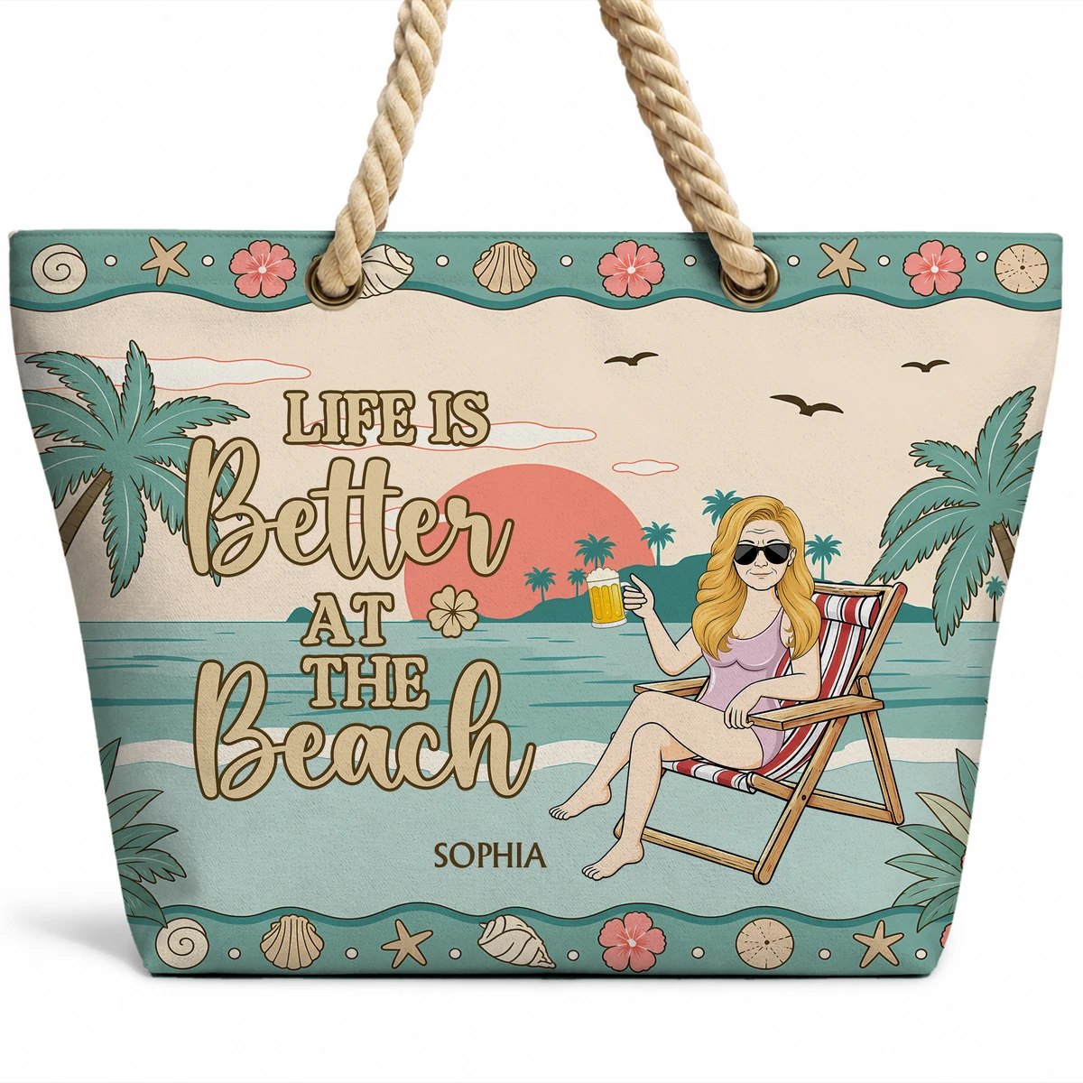 Just A Girl Who Loves Beaches - Personalized Beach Bag