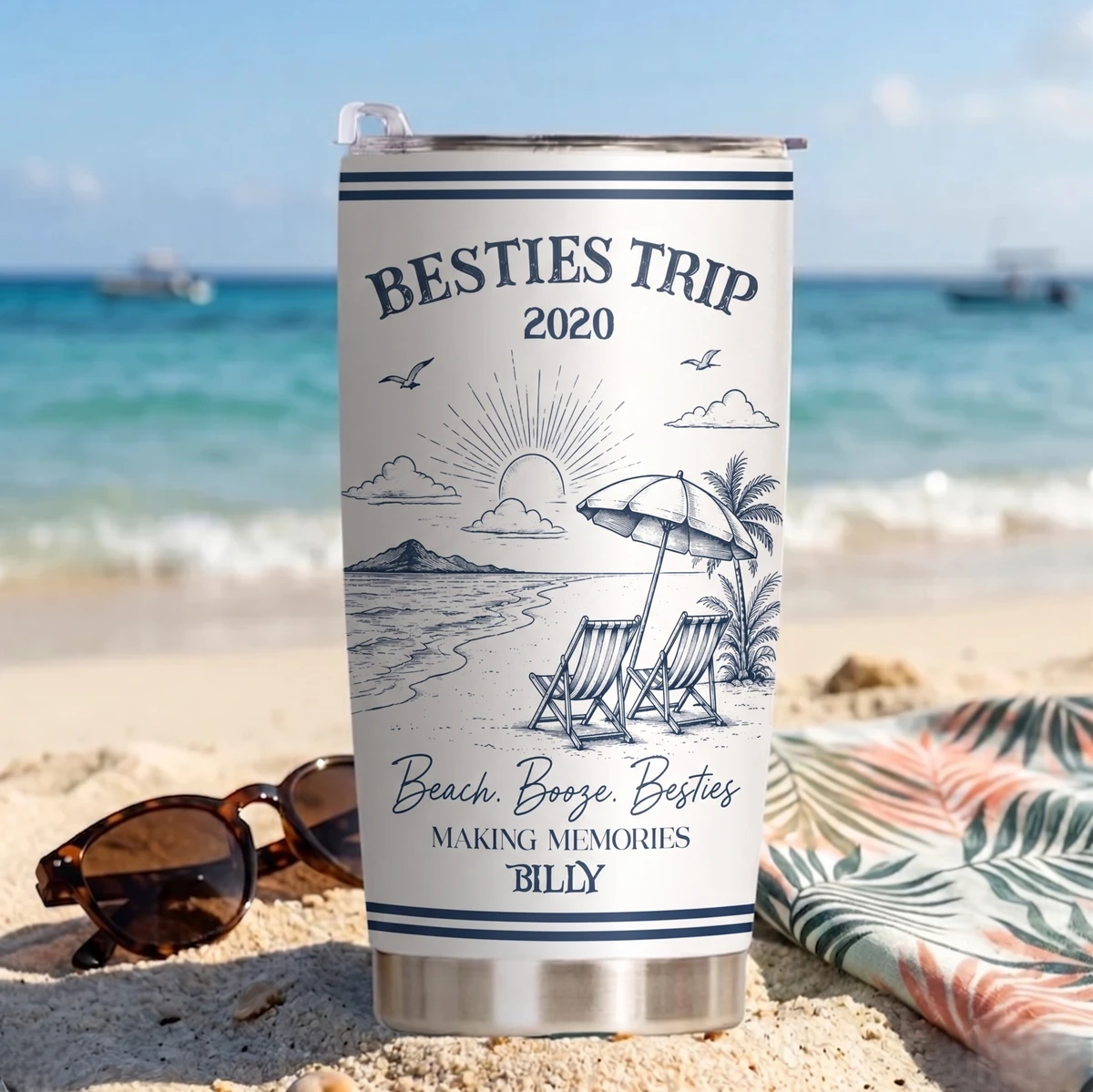 Girls Trip Summer Time - Personalized Tumbler