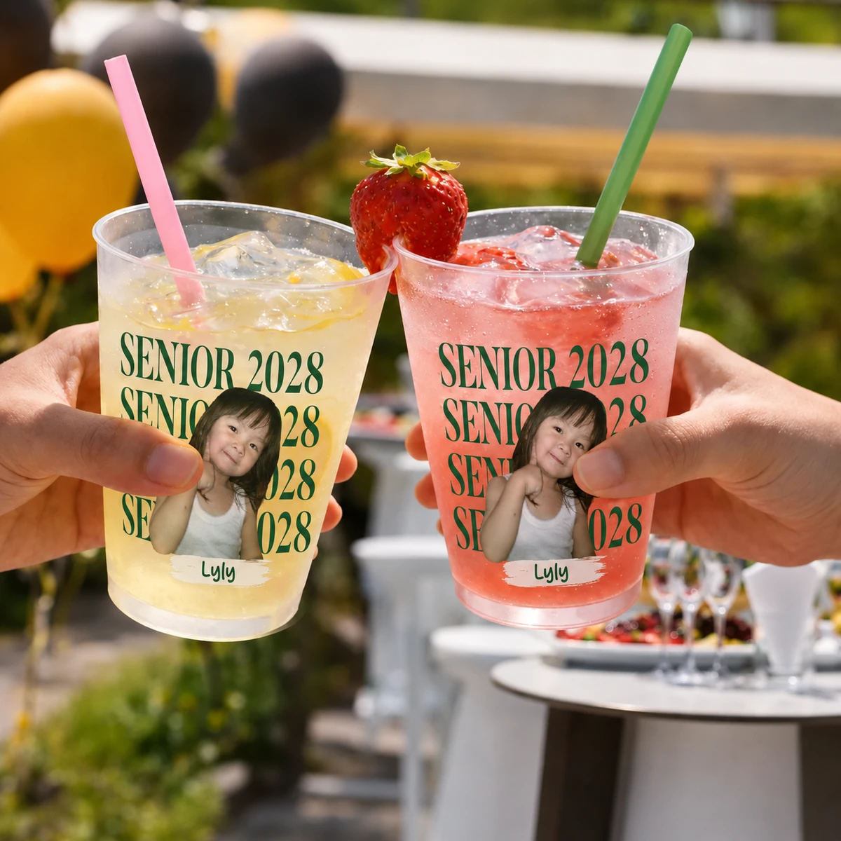 Custom Photo Senior Vintage Portrait - Personalized Frosted Cups