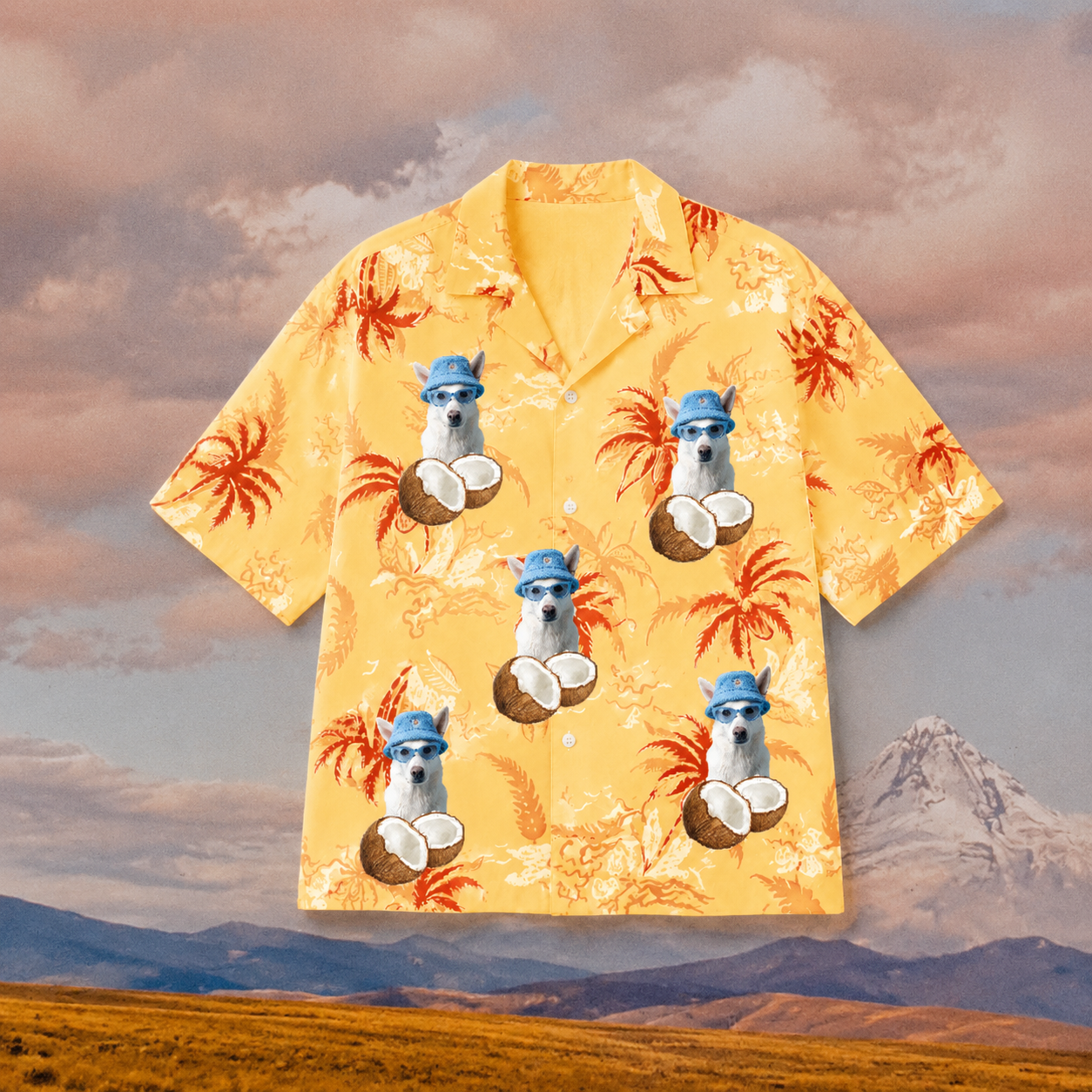 Custom Pet Hawaiian Shirt, Personalized Dog Cat Portrait Shirt, Funny Coconut Aloha Shirt, Tropical Animal Lover Gift, Unique Pet Parent Shirt