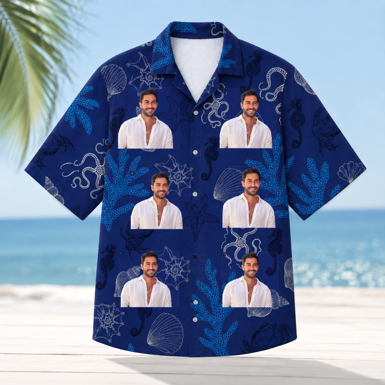 Coral Reef Hawaiian Shirt Tropical - Personalized Custom Photo Beach Shirt