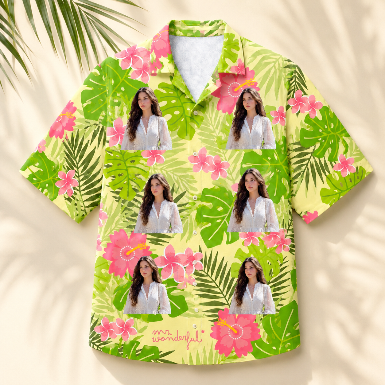 Hibiscus Flower Beach Shirt - Custom Portrait Hawaiian Shirt