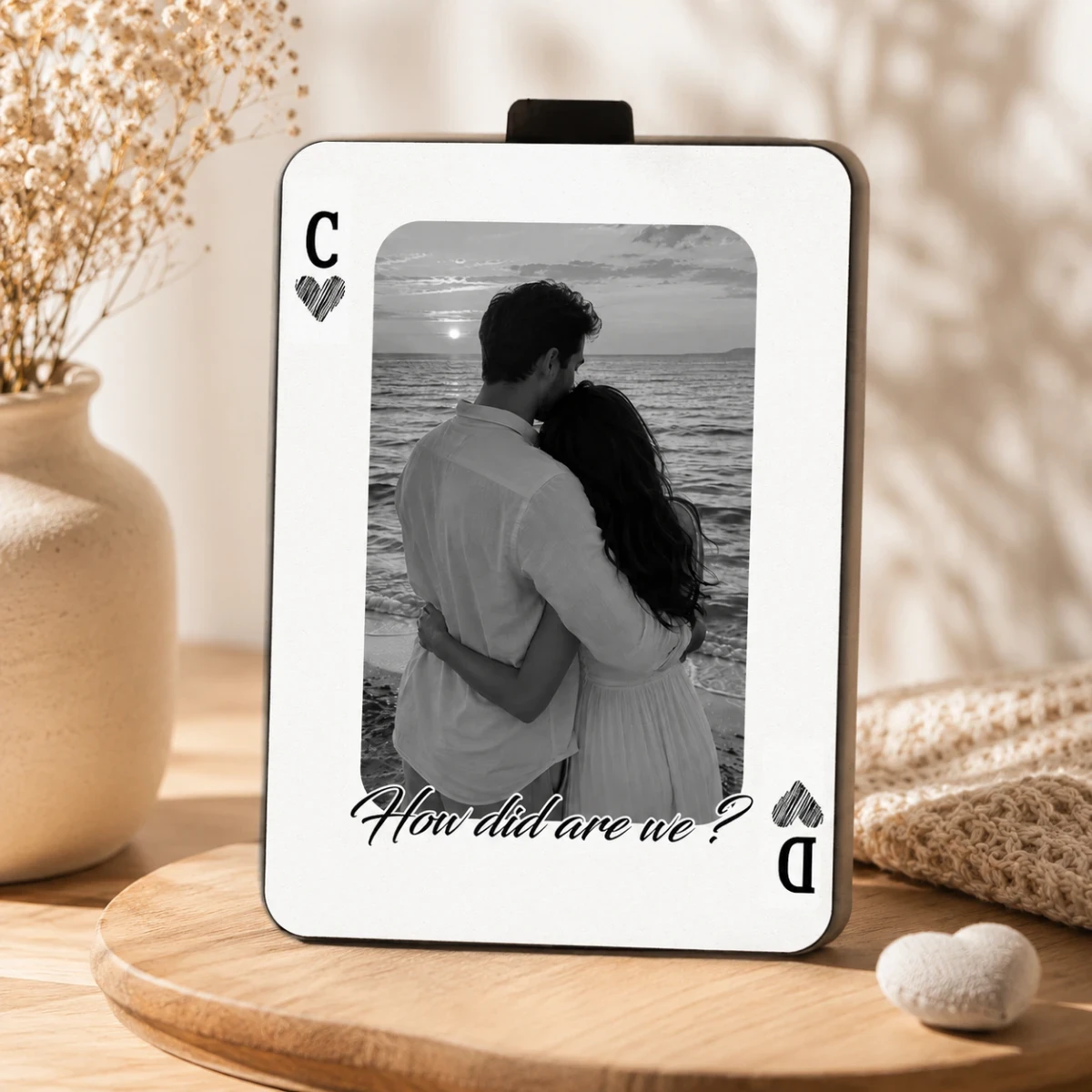 King & Queen Custom Couples Photo Drive Safe I Love You We'Re A Perfect Pair - Personalized Wooden Photo Car Visor Clip