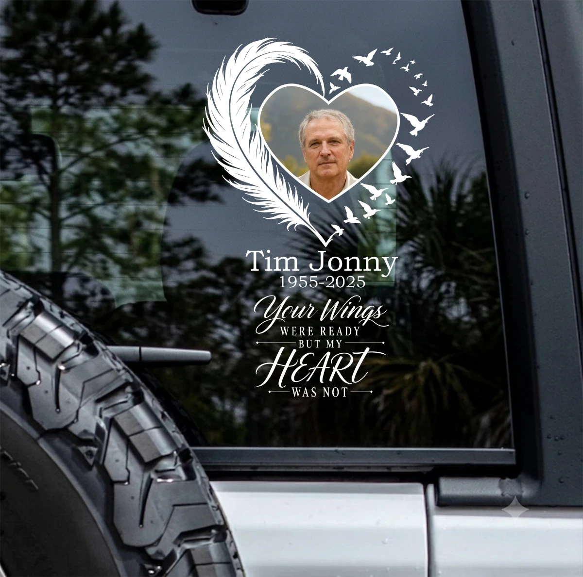 Custom Photo Car Window Decal Sticker Memorial Gift For Family