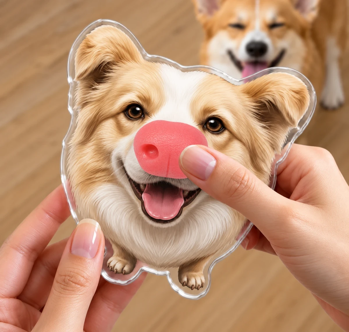 Custom Photo Funny Dog Nose - Personalized Squishy Acrylic Fridge Magnet