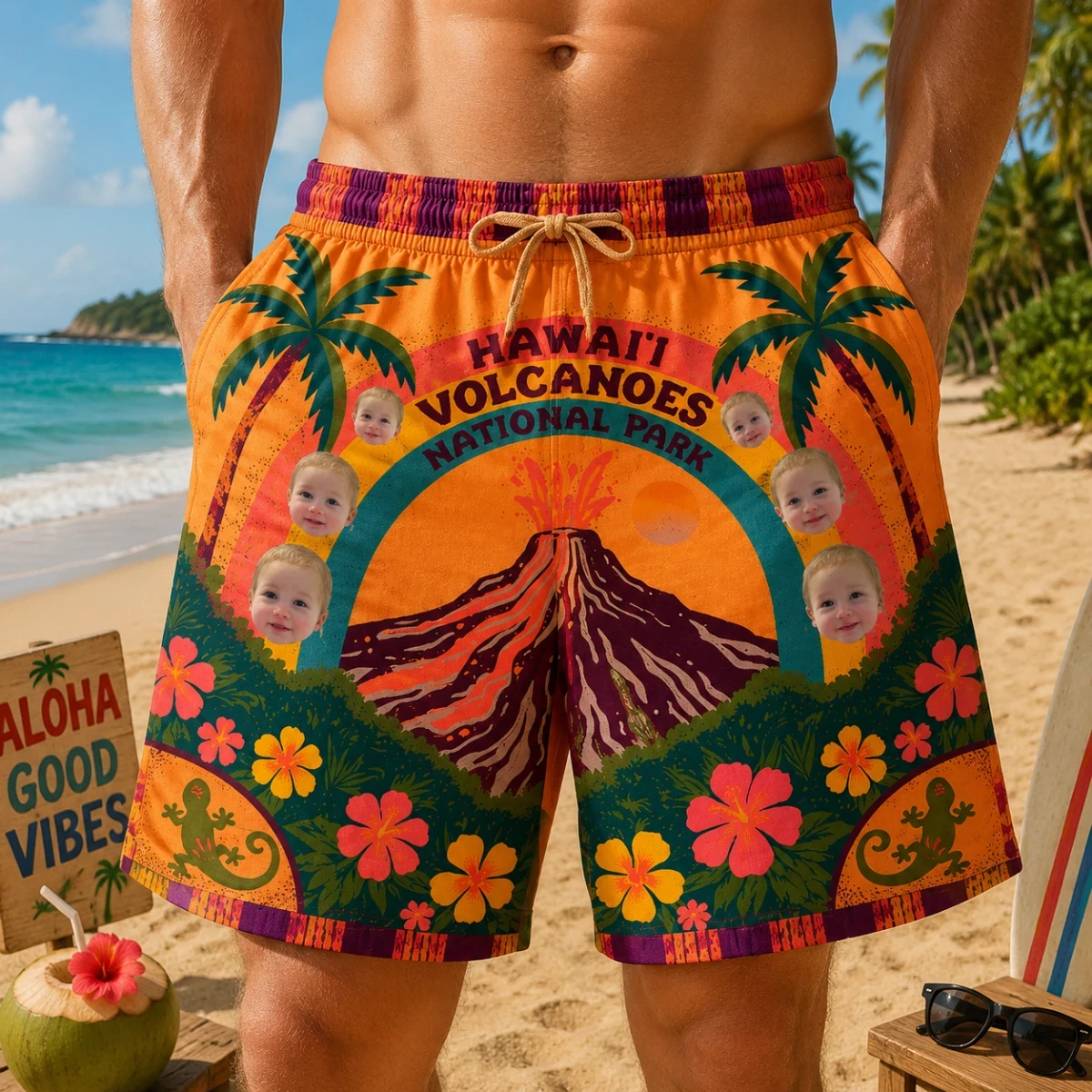 Personalized "Hawai'I Volcanoes National Park" Swim Shorts