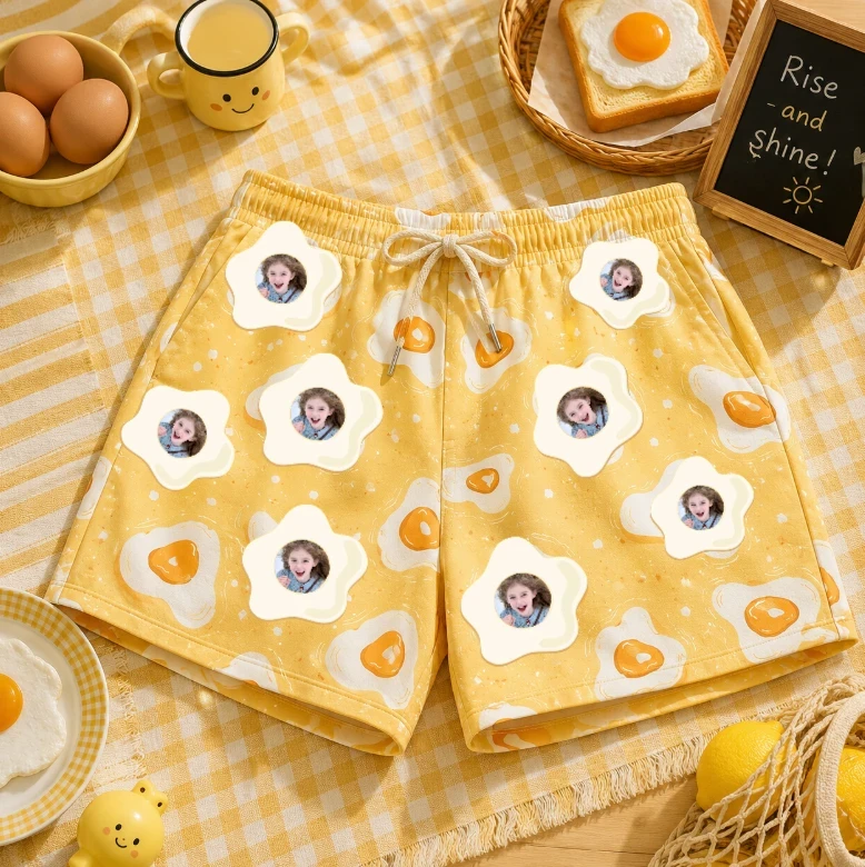 Personalized "Sunny Fried Egg" Swim Shorts
