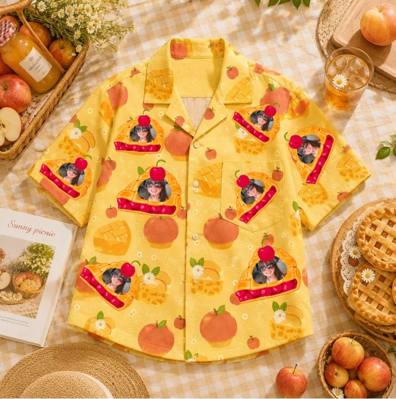 Personalized "Apple Pie Sunny Yellow" Aloha Shirt