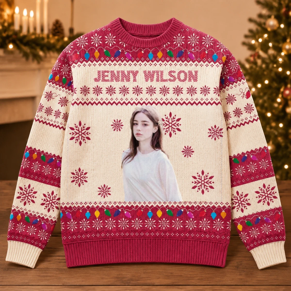 Personalized Christmas Sweatshirt With Photo Custom Holiday Sweater