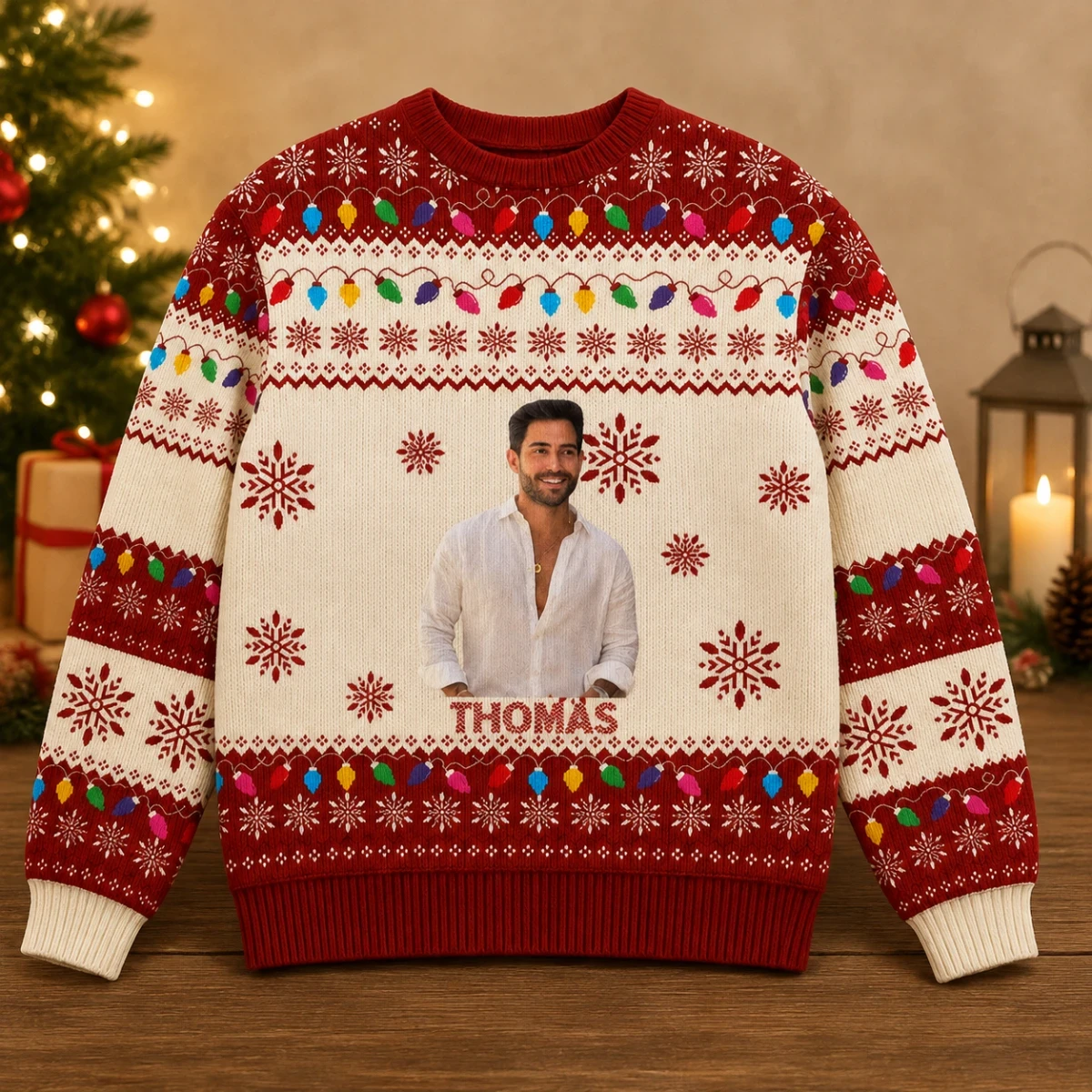 Personalized Ugly Sweater Christmas - Personalized Portrait Winter Sweater