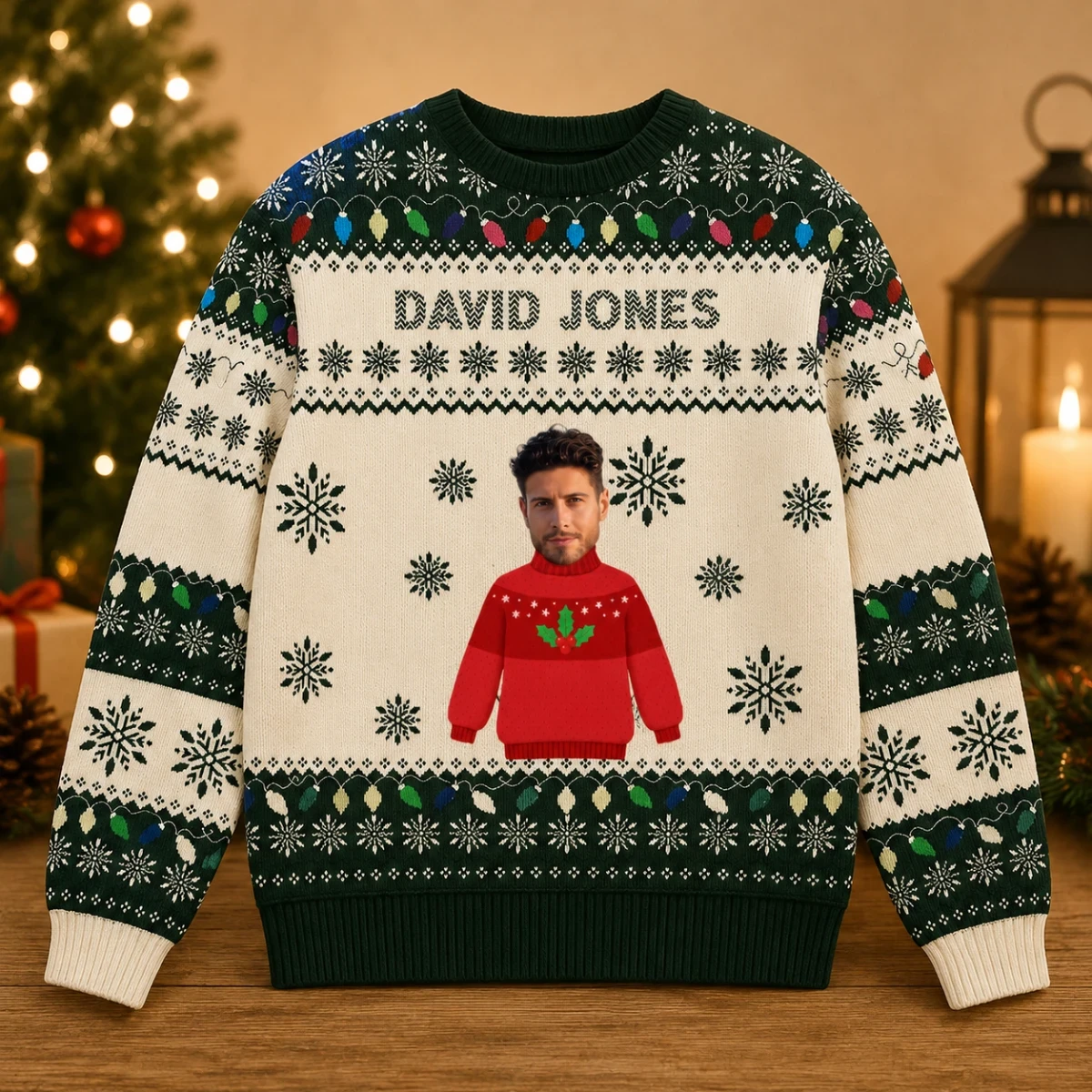 Custom Face Christmas Sweatshirt - Family Matching Holiday Outfit Personalized