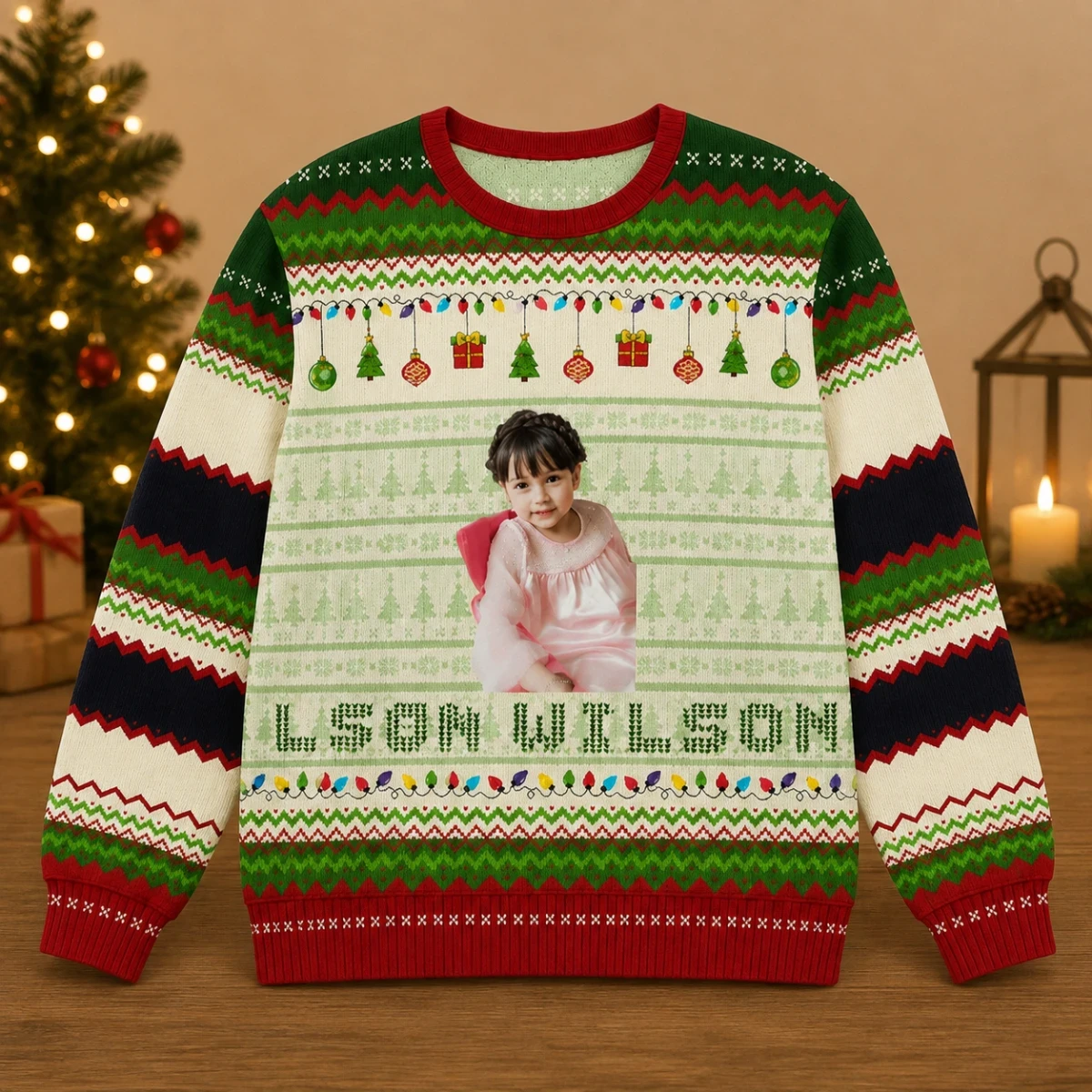 Personalized Family Sweater With Custom Name And Photo Christmas Gift