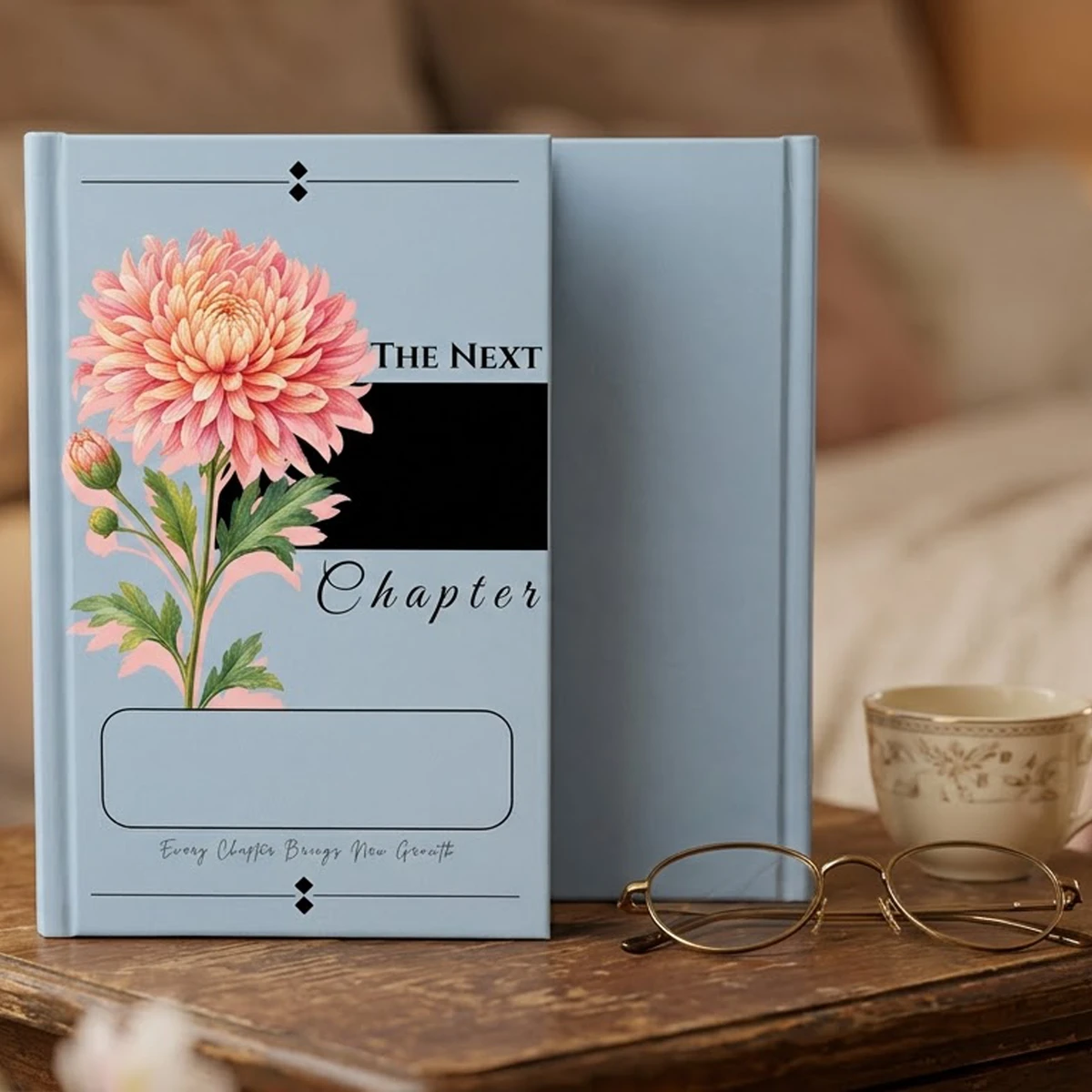 The Next Chapter Journal Custom Name Flower - Personalized Journal