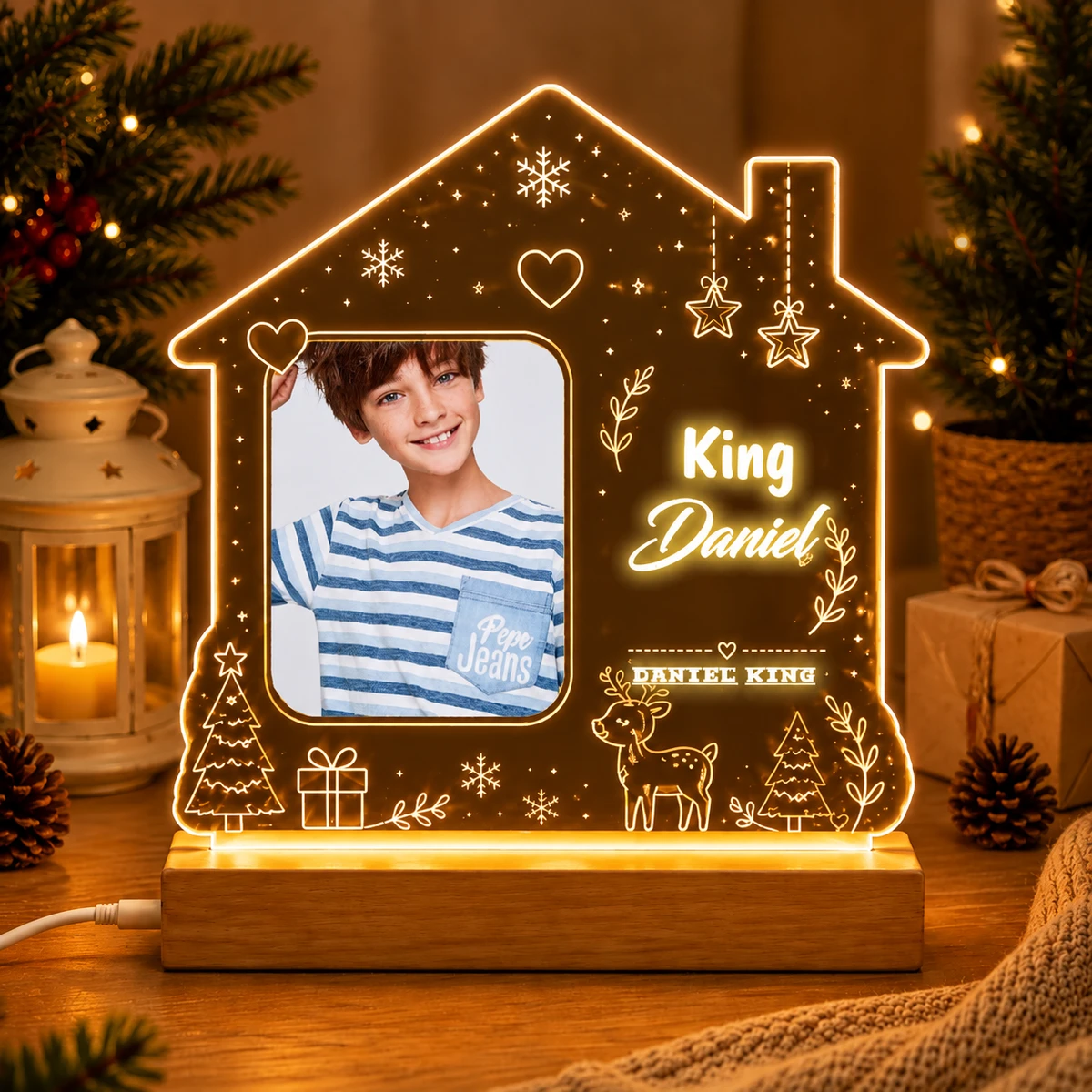 Personalized "Home Sweet Home" Kids/Family Led Acrylic Night Light
