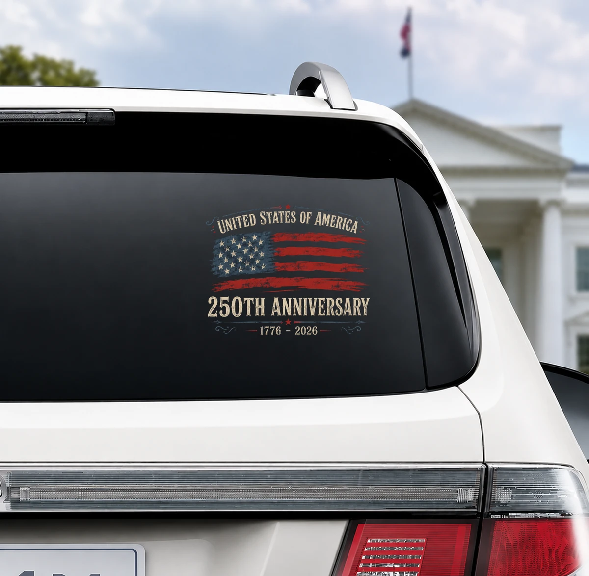 Usa 250th Anniversary Car Window Decal Sticker