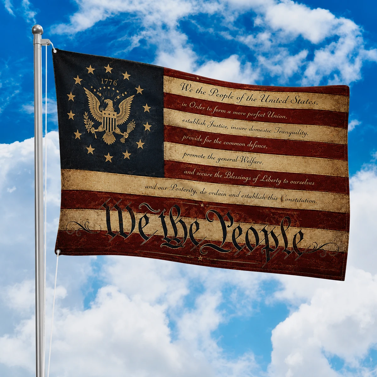 We The People Flag America 250th Anniversary House Flag