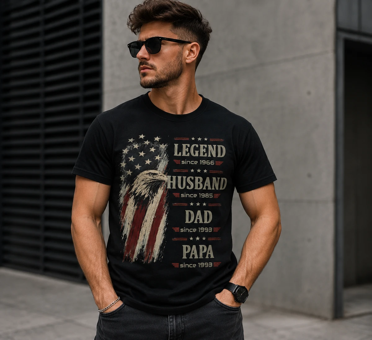Custom Legend, Husband, Dad And Grandpa Family Name T-Shirt | Personalized Dad Shirt For Father'S Day