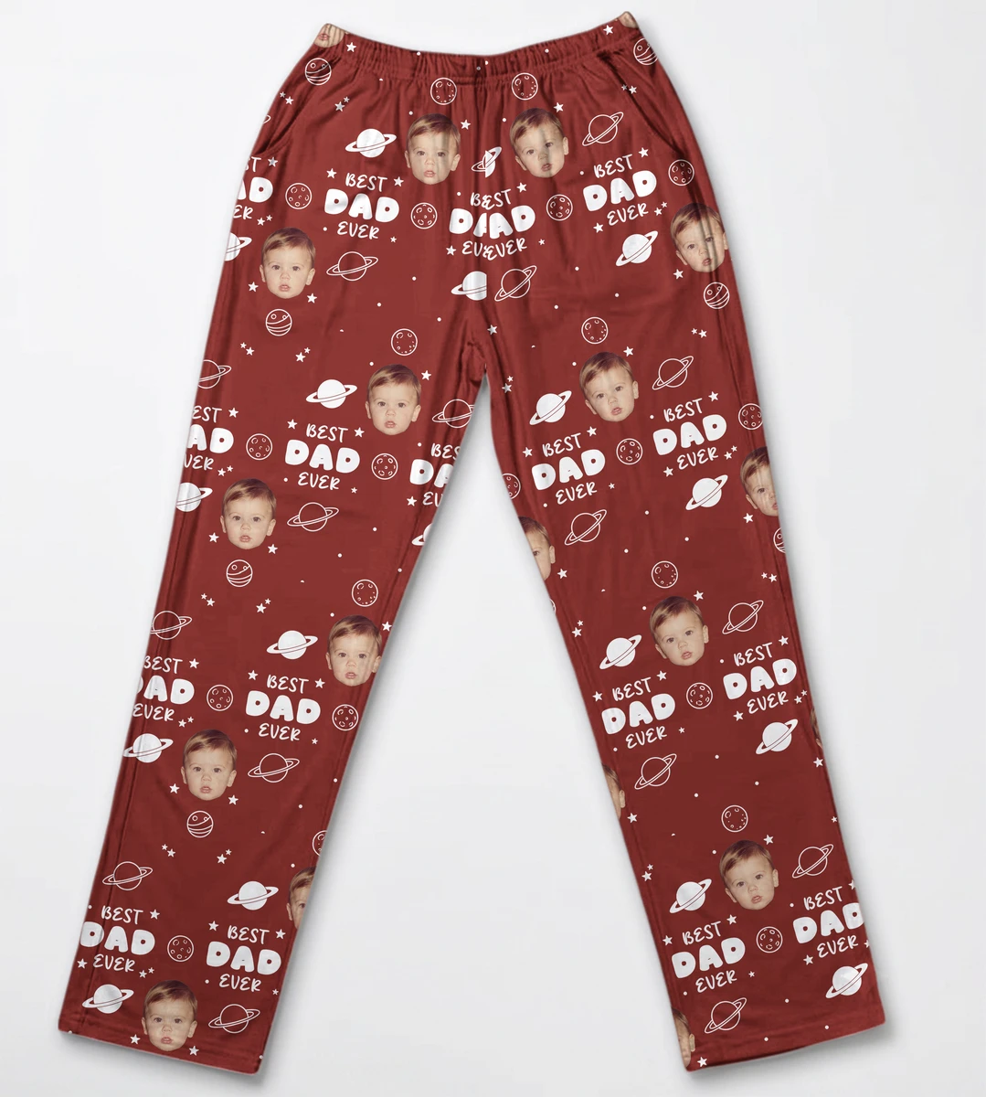 Best Dad Ever Custom Kids Pets - Personalized Photo Lounge Pants