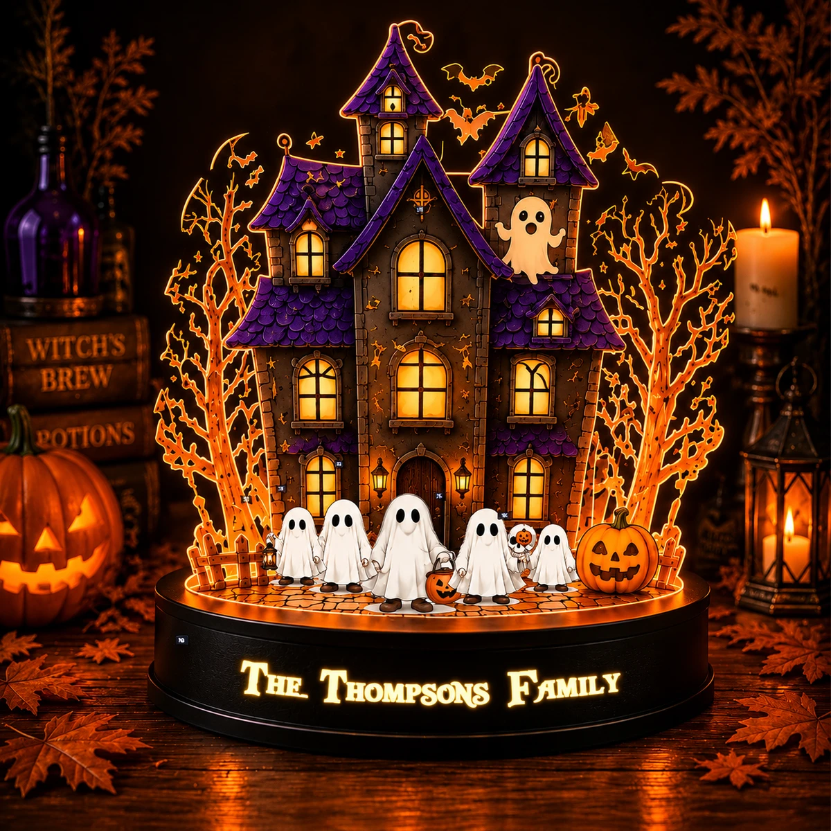 Personalized "Haunted Mansion" Family Ghost Theme Halloween Led Night Light
