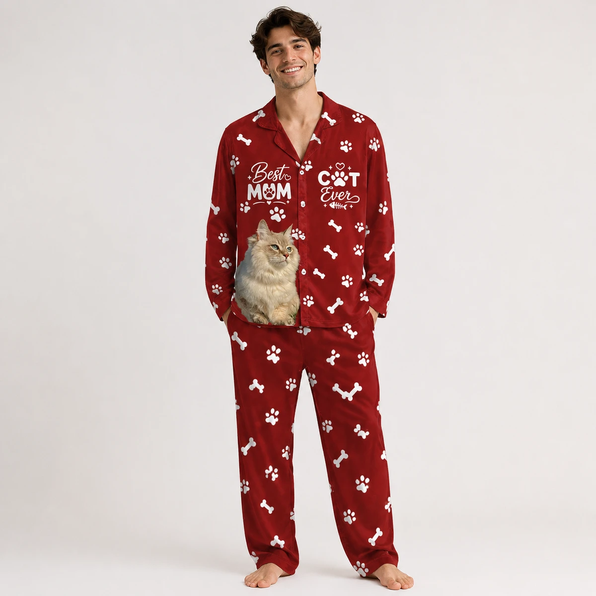Custom Photo Best Dog Dad Mom Ever Pajamas For Pet Lovers