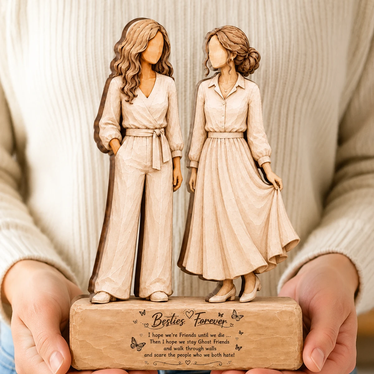 I Hope We'Re Friends Until We Die - Personalized Custom Shaped Wooden Plaque