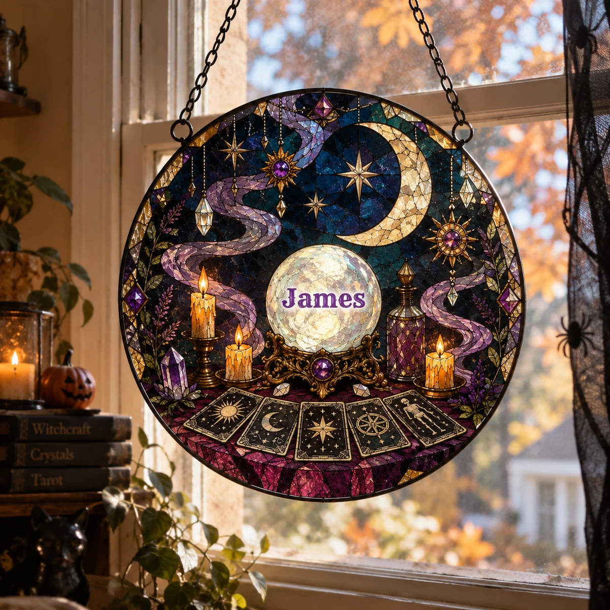 Custom Tarot Crystal Ball Suncatcher