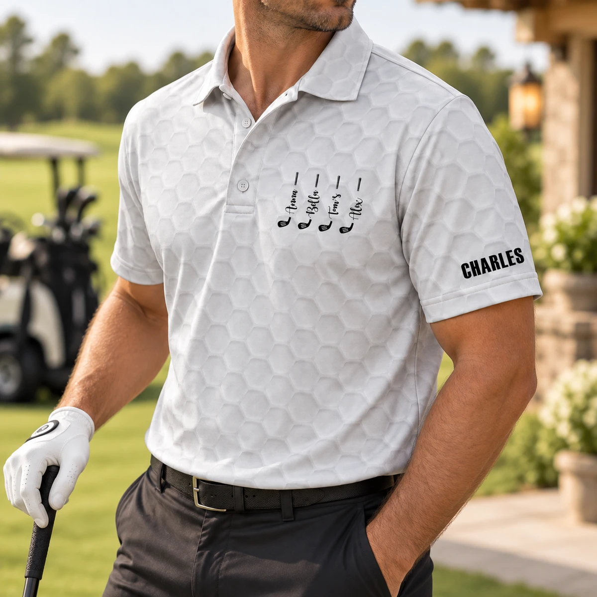 Best Dad Grandpa By Par Golf Clubs - Personalized Polo Shirt
