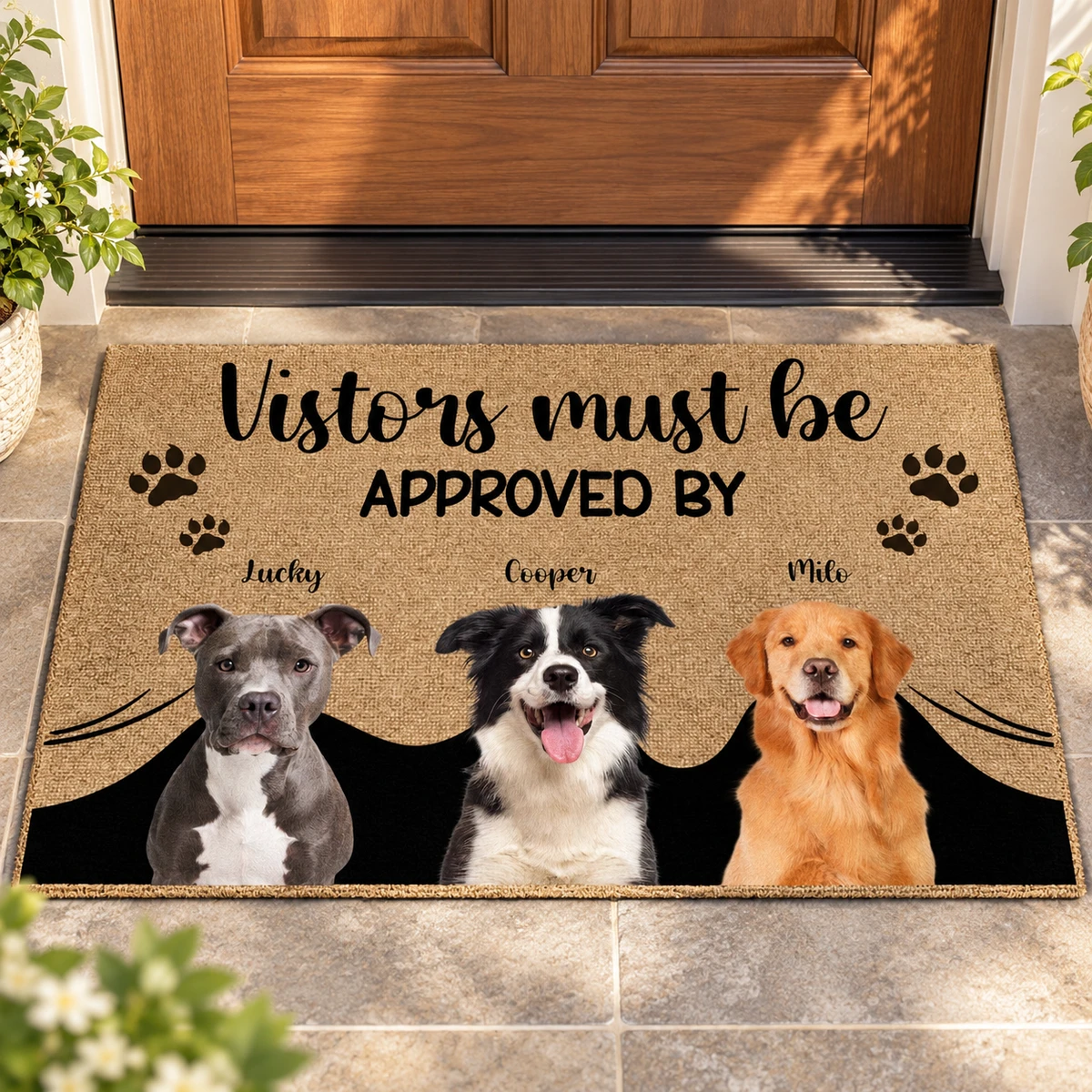 Approved By Dog Retro Photo - Personalized Doormat